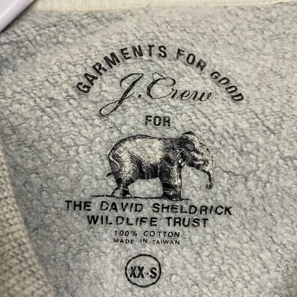 J Crew Sweatshirt XXS David Sheldrick Elephant Wildlife Trust Garments for Good - Picture 3 of 12